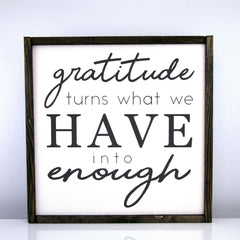 Gratitude Enough | 16 x 16 Modern