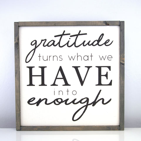 Gratitude Enough | 16 x 16 Vintage